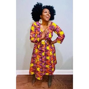 Fit and Flare Elastic Waist African Print Ankara Wax Fabric Date Night Dress